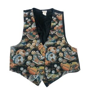 vintage Backroad Blues tapestry vest sport baseballs soccer football large